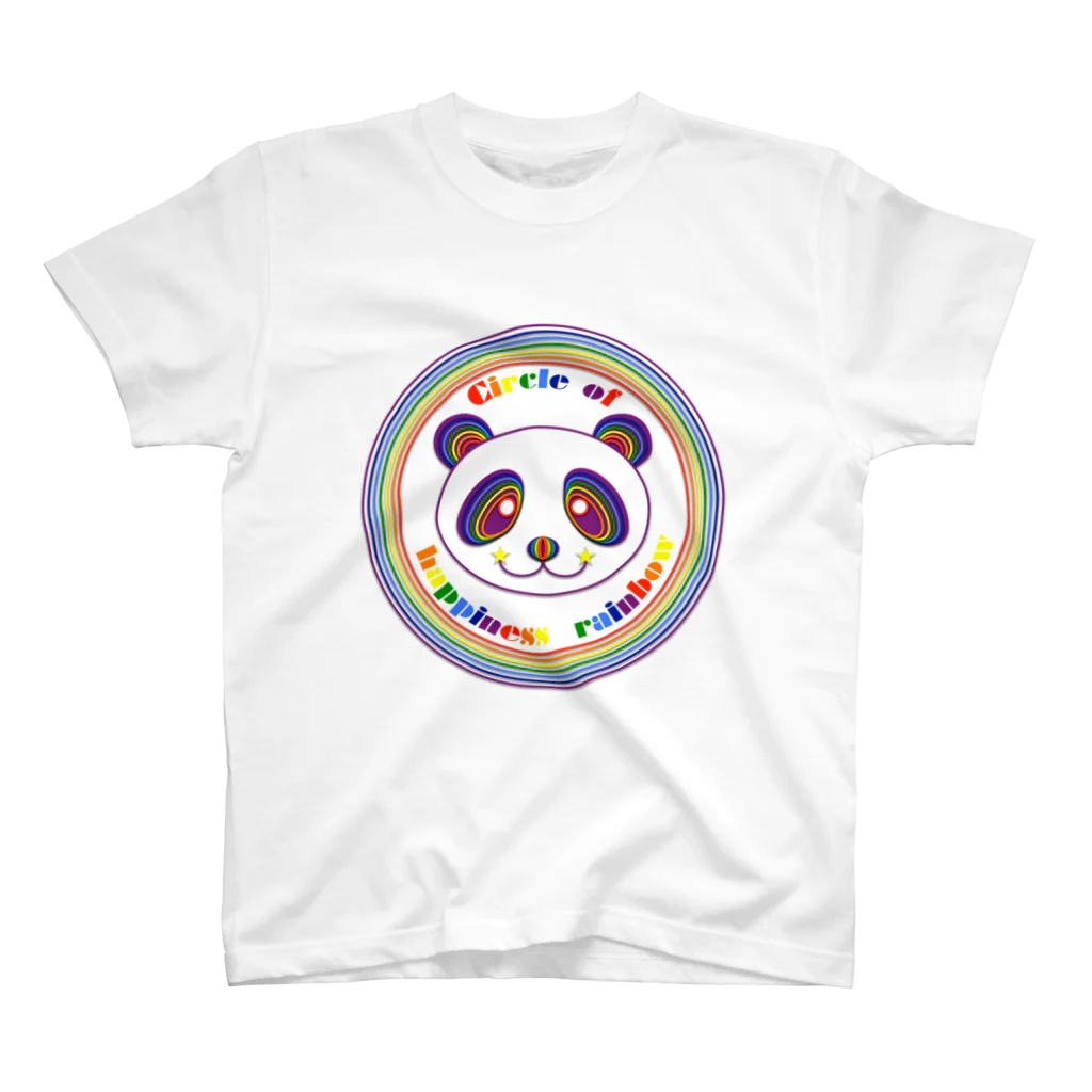 NK♥LOVEのCircle of happiness rainbow <panda> Regular Fit T-Shirt