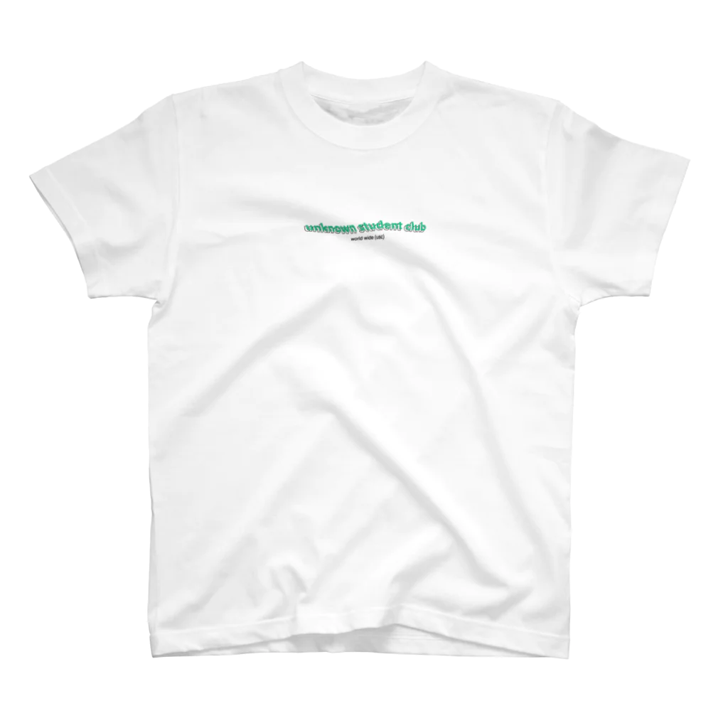 unknown student clubの歪みロゴ(グリーン) Regular Fit T-Shirt