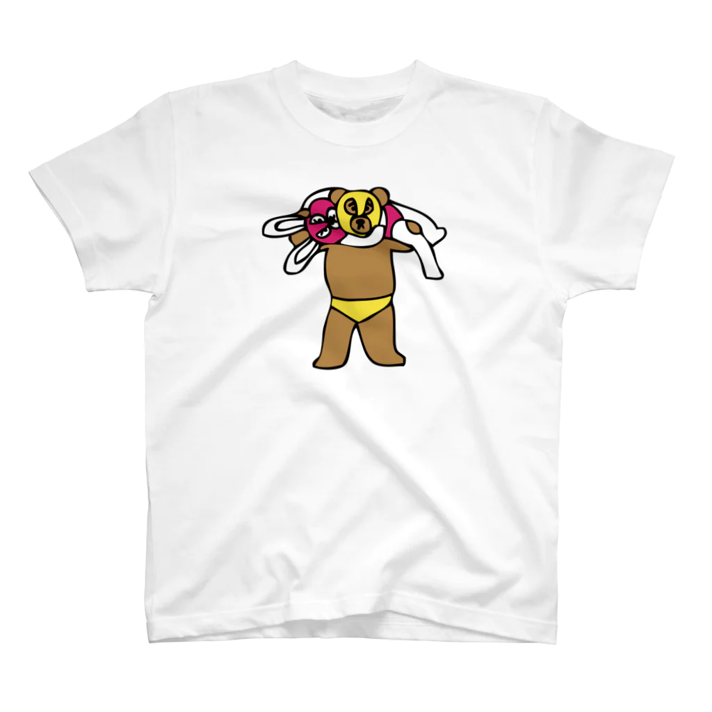 Panic Junkieのクマレスラー&ウサギレスラー Regular Fit T-Shirt