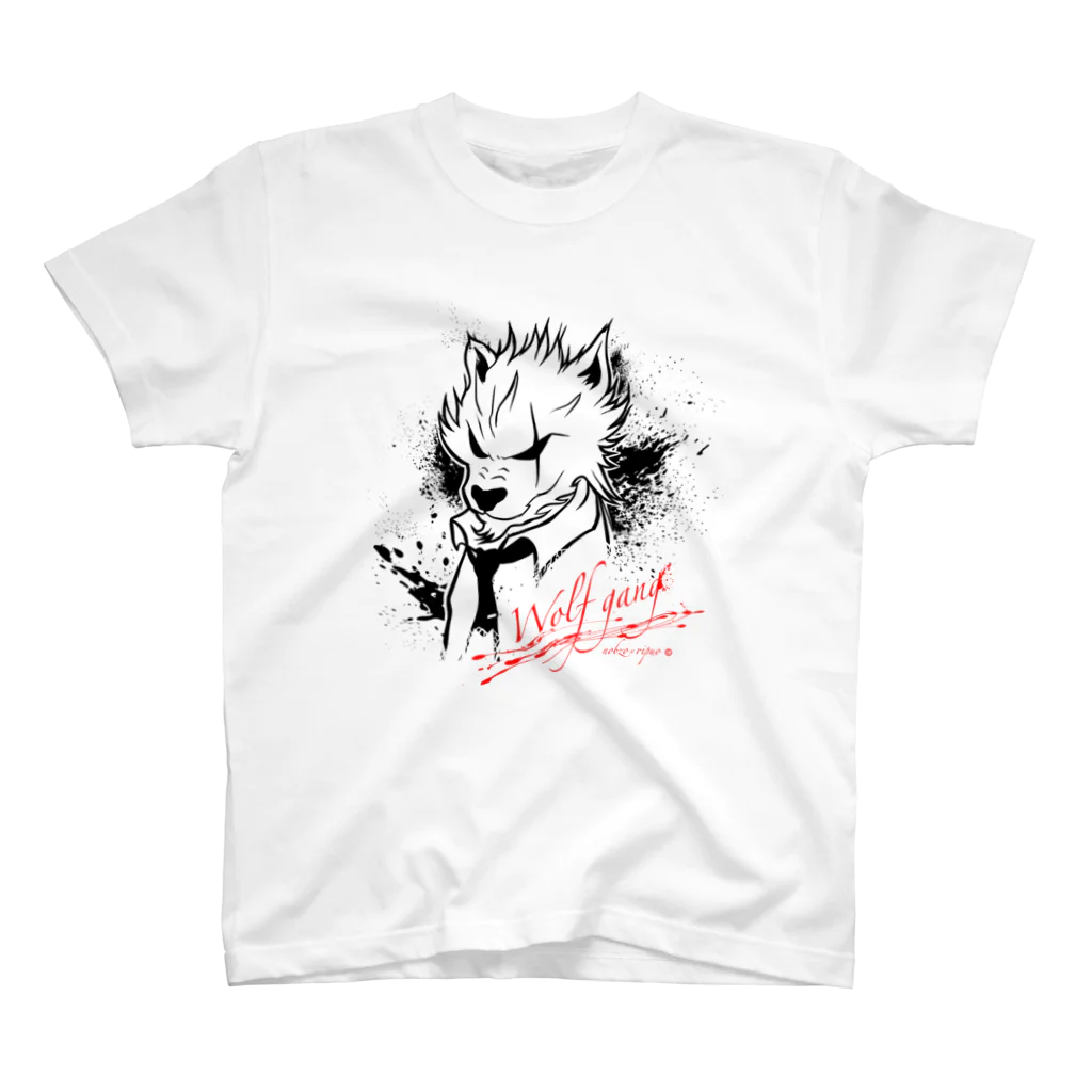 リプヲのwolf gangホワイトデザイン Regular Fit T-Shirt