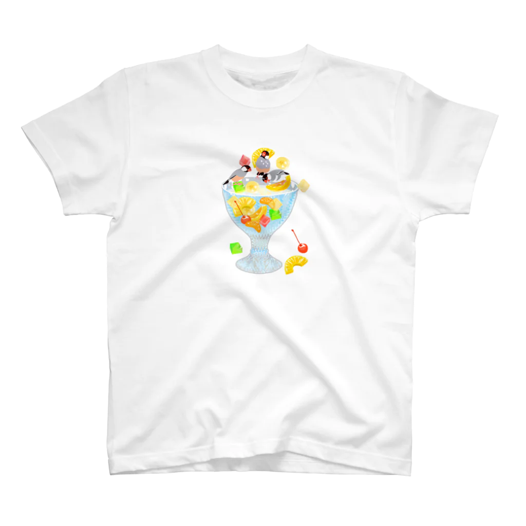 文鳥中心のみつ豆桜文鳥 スタンダードTシャツ