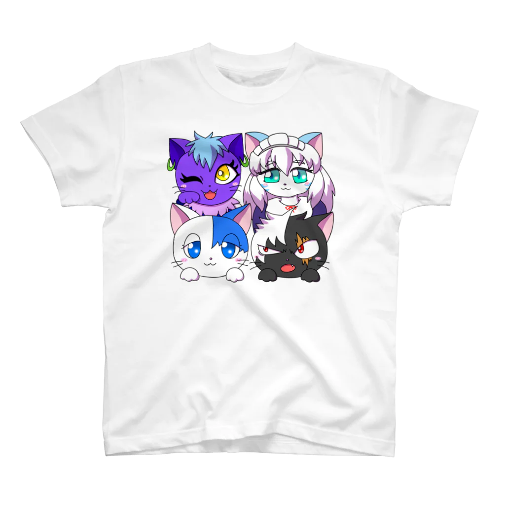 あおつるSUZURIショップのあおつるっこ猫組 スタンダードTシャツ