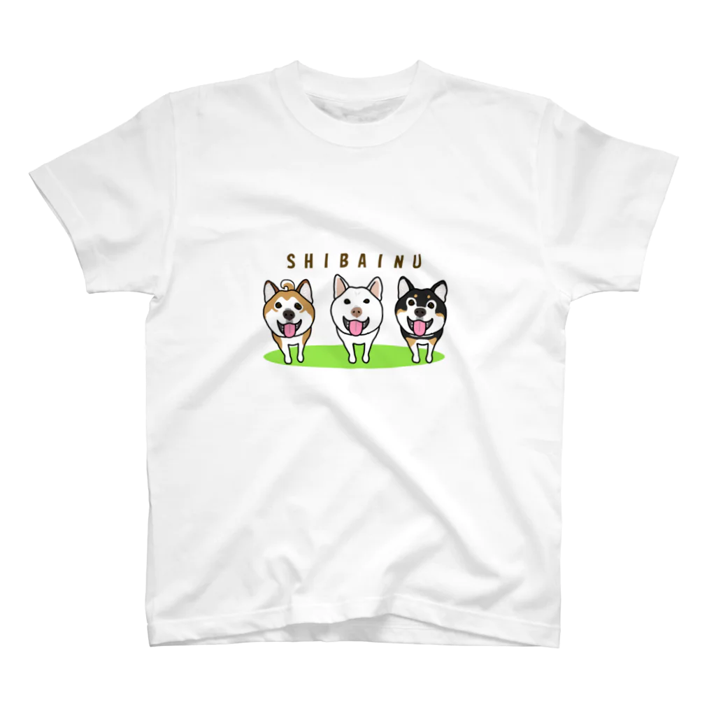 まめつぶの柴犬トリオ スタンダードTシャツ