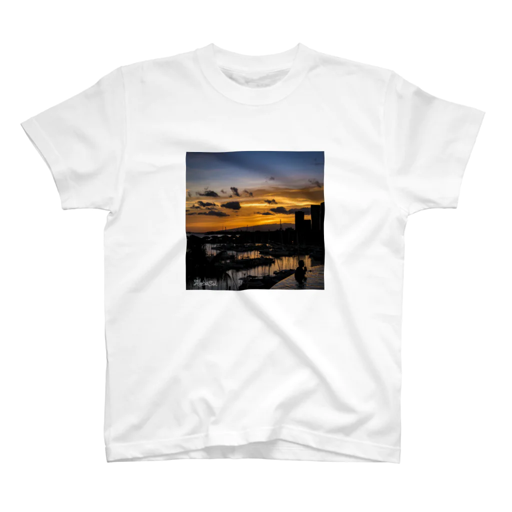 AlohaSolのWaikiki Sunset スタンダードTシャツ