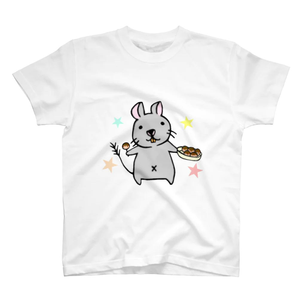 ぼたもちFactoryのたこ焼きデグー スタンダードTシャツ