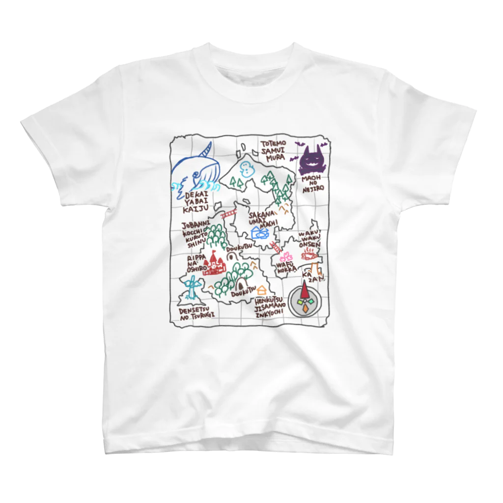あべのぼうけんの地図(白) スタンダードTシャツ