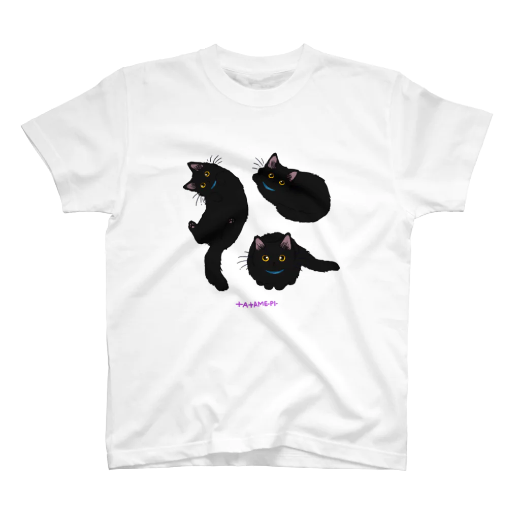 たたメーピーのたたメーピー 〈Black cats〉 スタンダードTシャツ