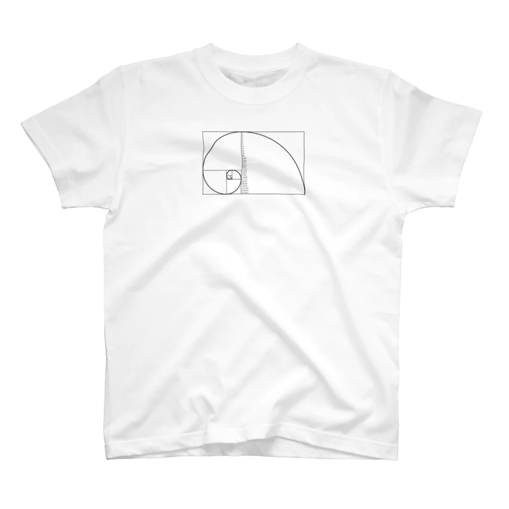 Sougaku　Productのフィボナッチ数列右巻数字入 スタンダードTシャツ