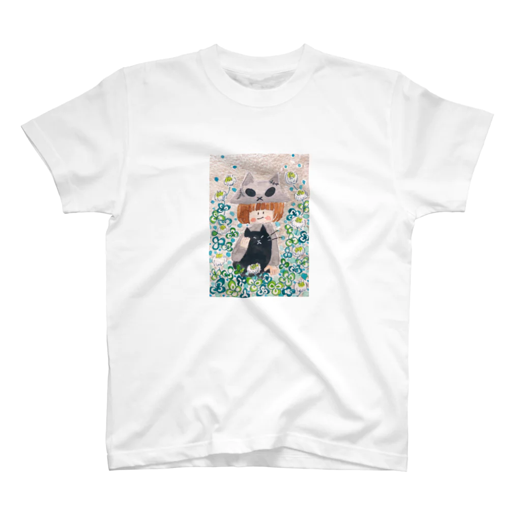 くつしたねこのクローバーとスカル子ちゃん スタンダードTシャツ