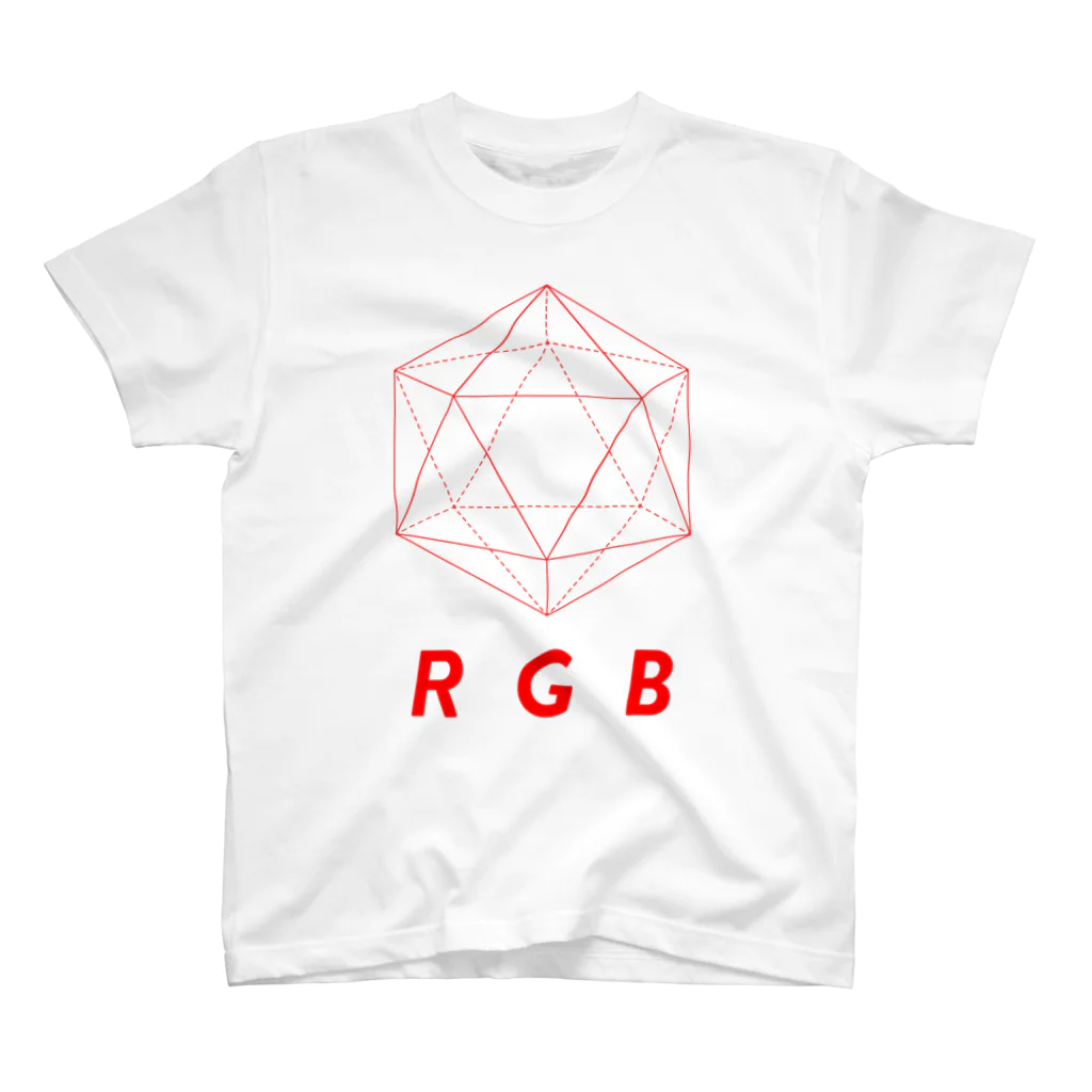 わたけみのregular icosahedron RGB red スタンダードTシャツ