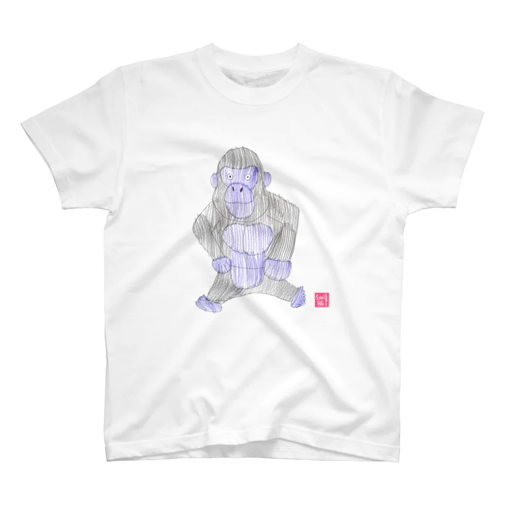 ★いろえんぴつ★のゴリラさん スタンダードTシャツ