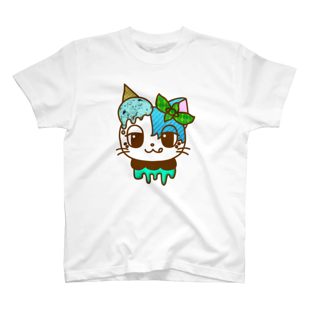 あおつるSUZURIショップのチョコミン党ユルリちゃん Regular Fit T-Shirt