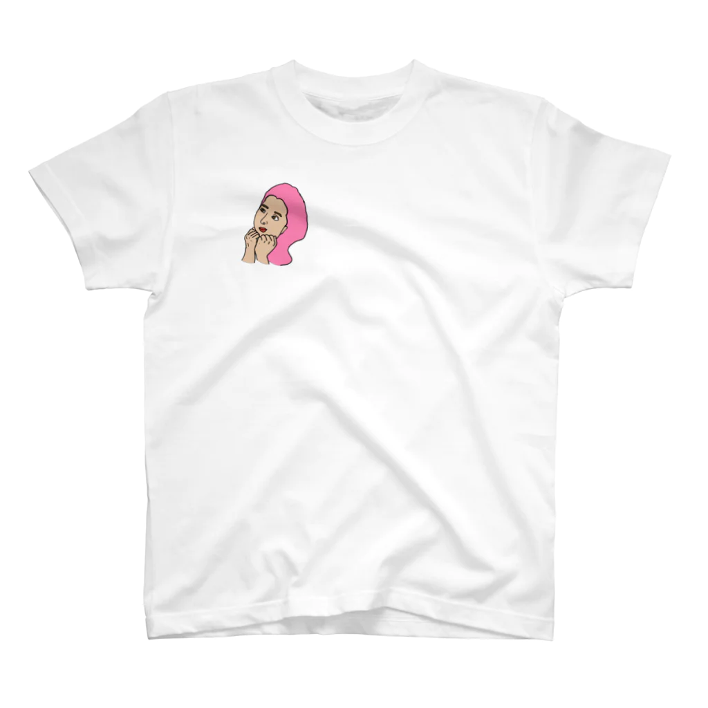 ikimonoのピンクの髪の女 Regular Fit T-Shirt