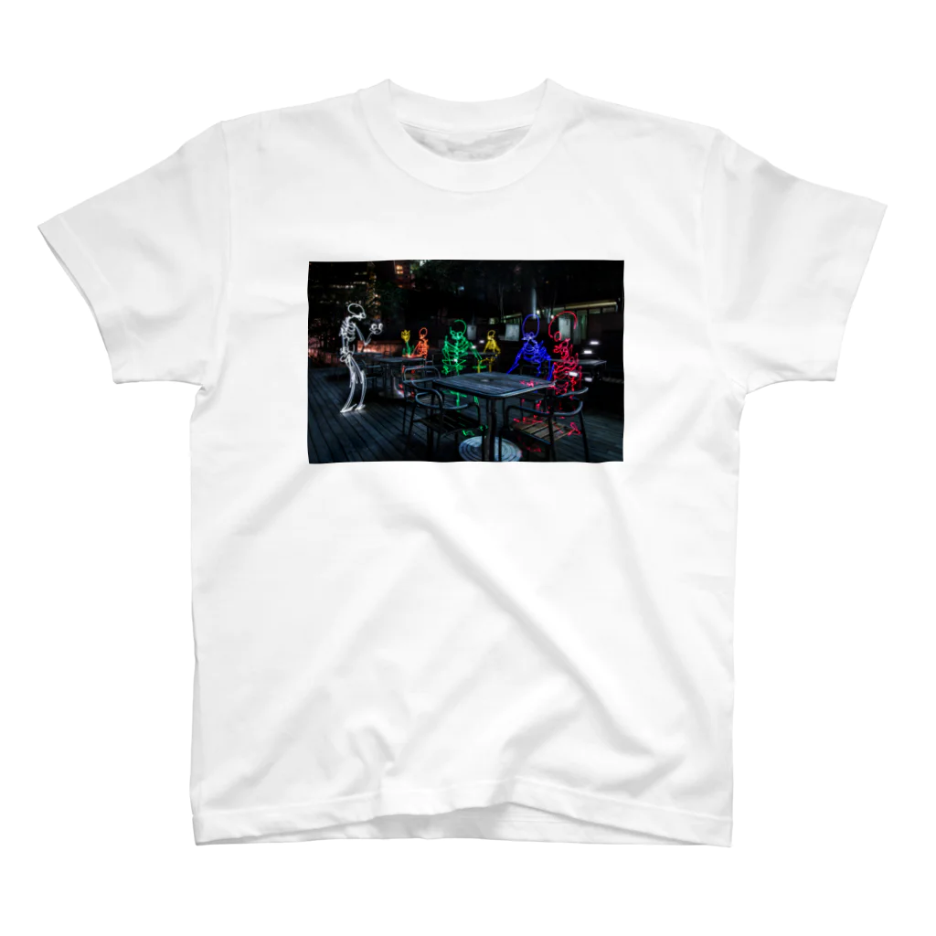 816photographyのライトペイントアート"midnight cafe" スタンダードTシャツ