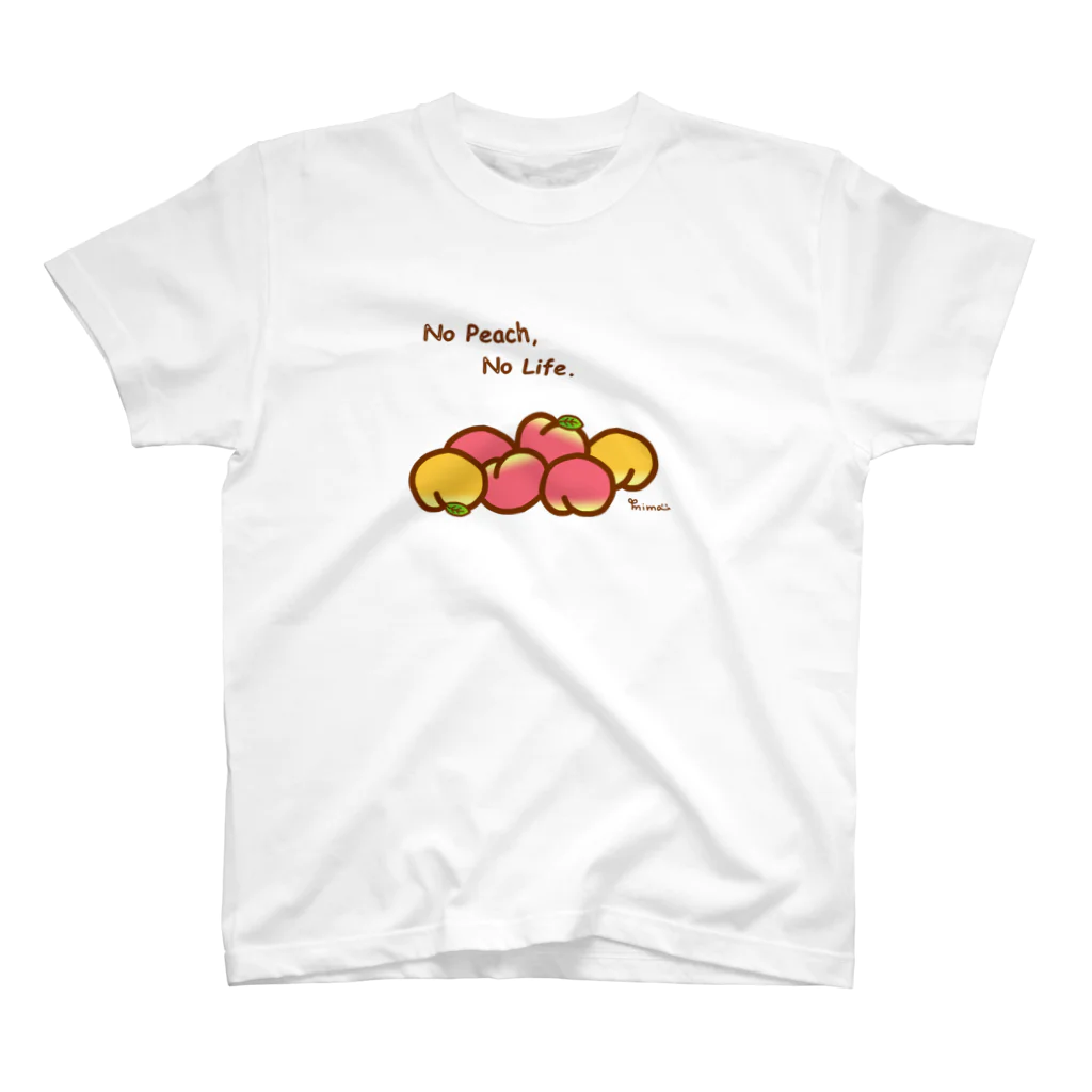 Nari's Farm(ナリズファーム)ひつじと桃の桃ゴロゴロ Regular Fit T-Shirt