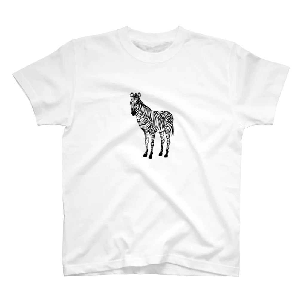 MAIKOのハンコの縞馬 スタンダードTシャツ