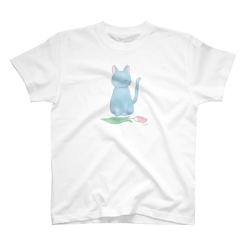 shousou八景のねことチューリップ スタンダードTシャツ