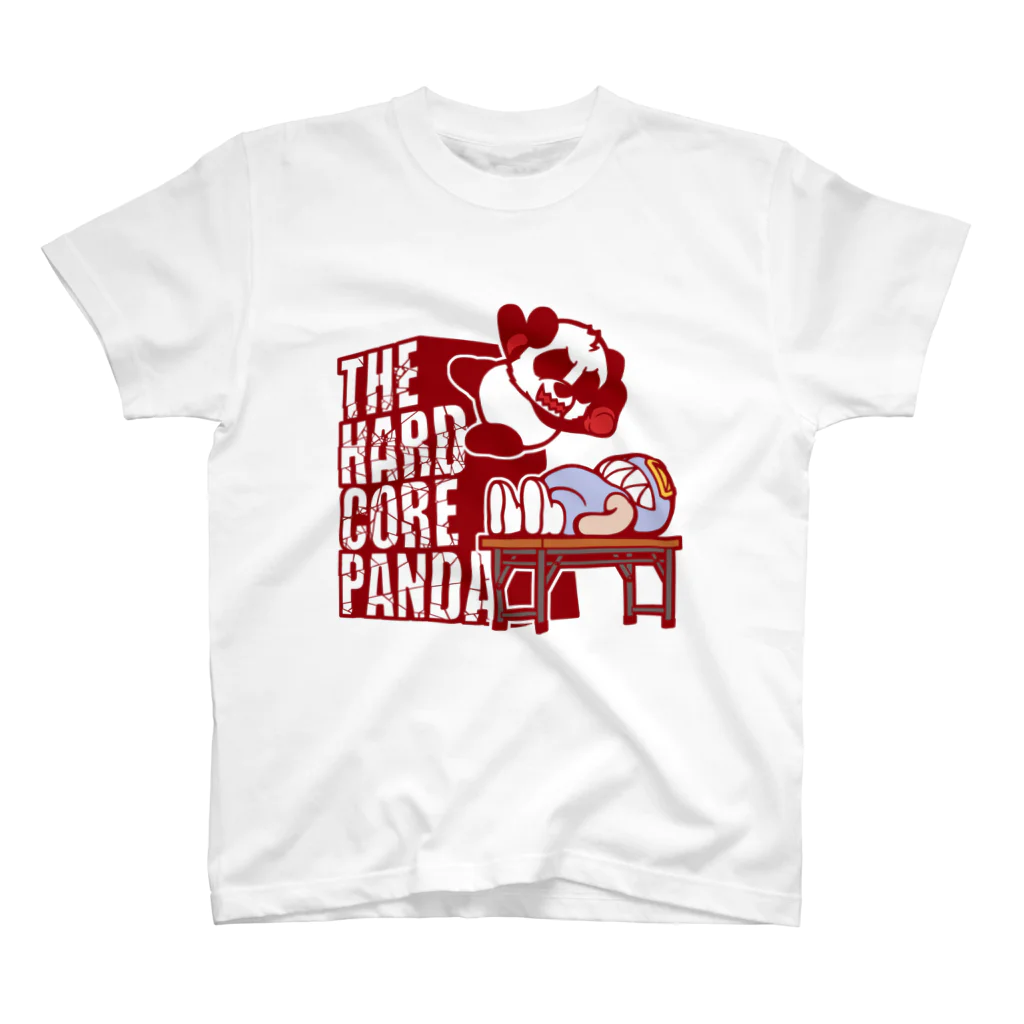魚六のハードコアパンダ（長机） Regular Fit T-Shirt