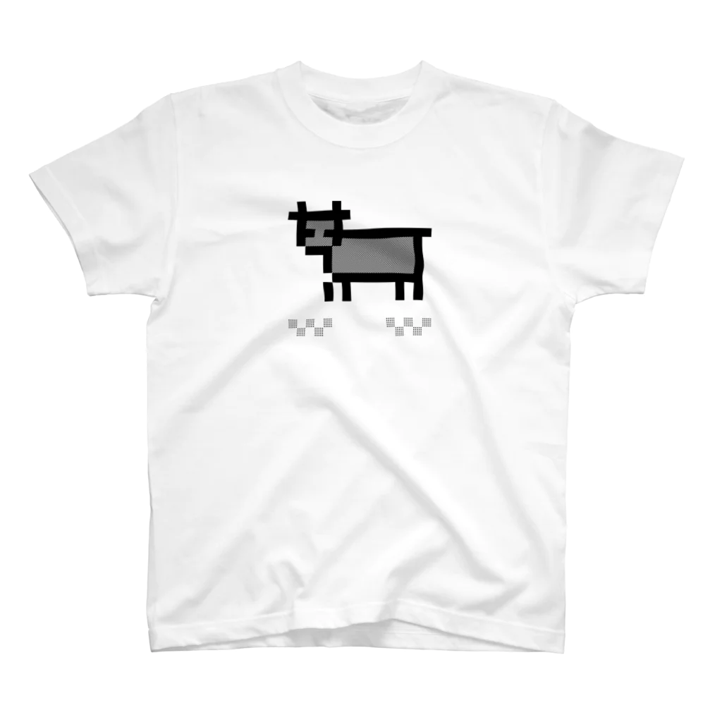 牛のTシャツ屋のpixel cow(black) Regular Fit T-Shirt