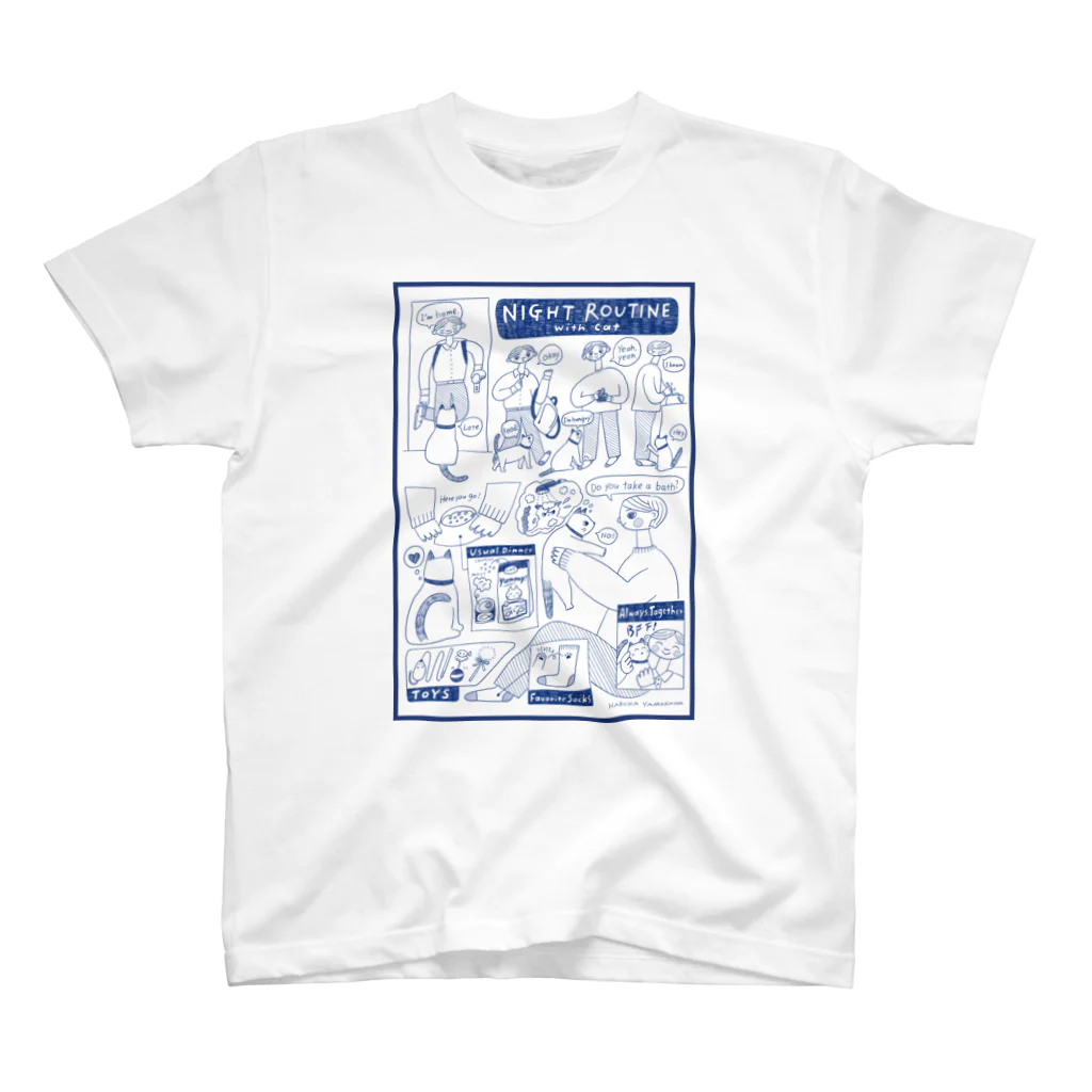 YA MARKETのNIGHT ROUTINE with CAT スタンダードTシャツ