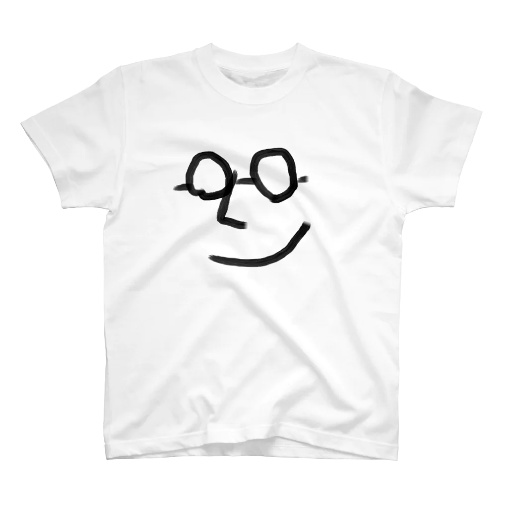 フラット（公式アカウント）の微笑むメガネ スタンダードTシャツ