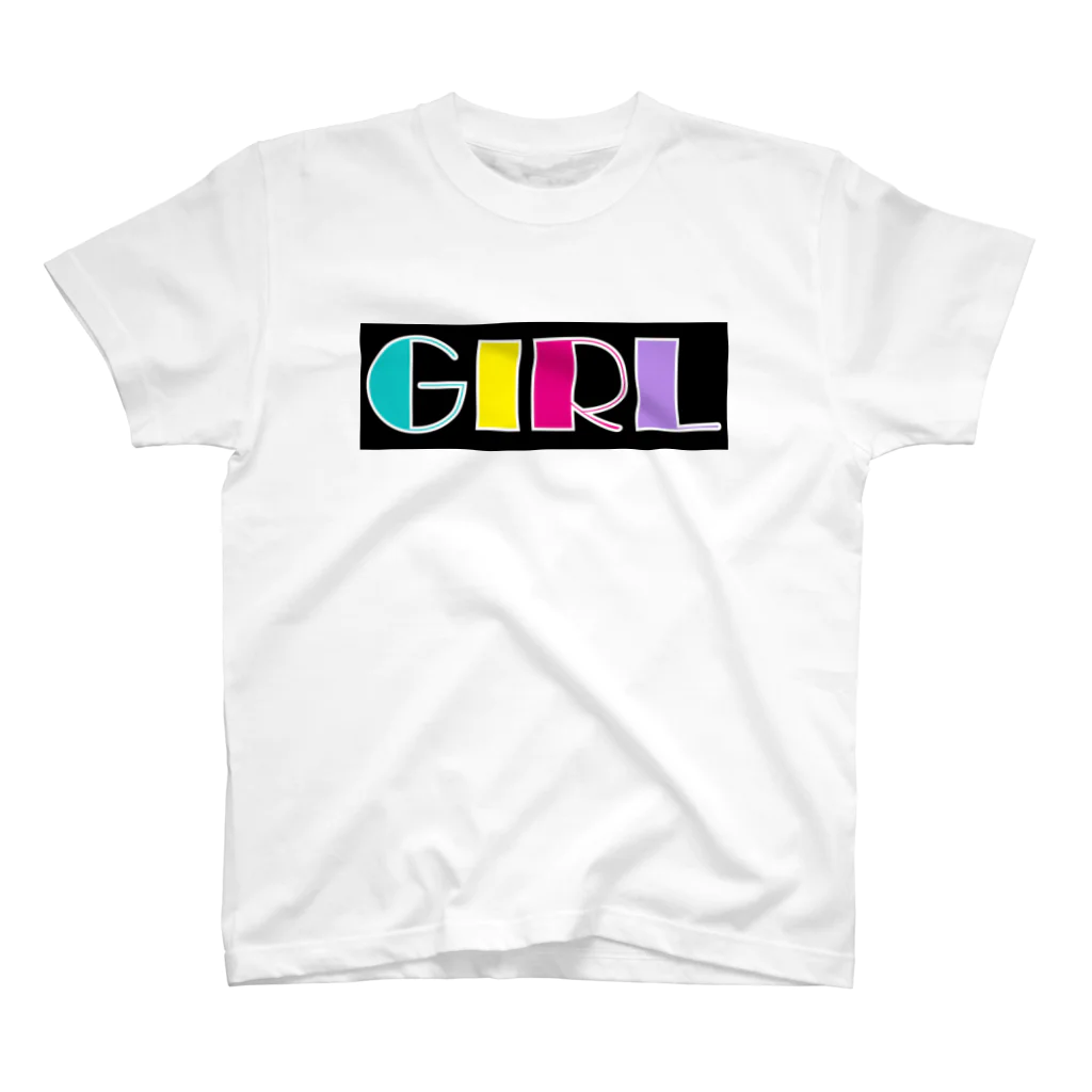 Ushi-Haruのレトロカラフル　GIRL Regular Fit T-Shirt