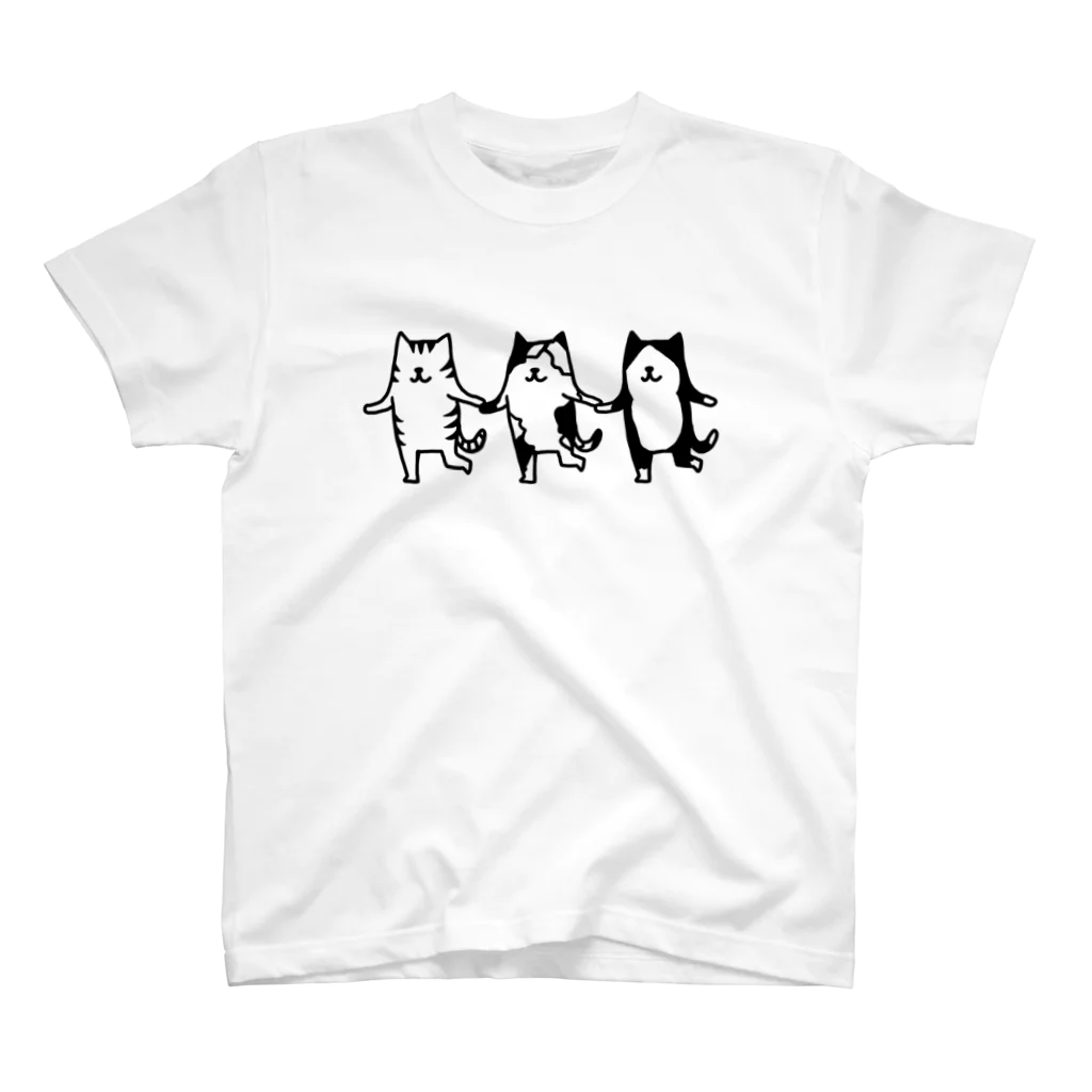 ヒヨッコ堂のるんたった三匹の猫 スタンダードTシャツ