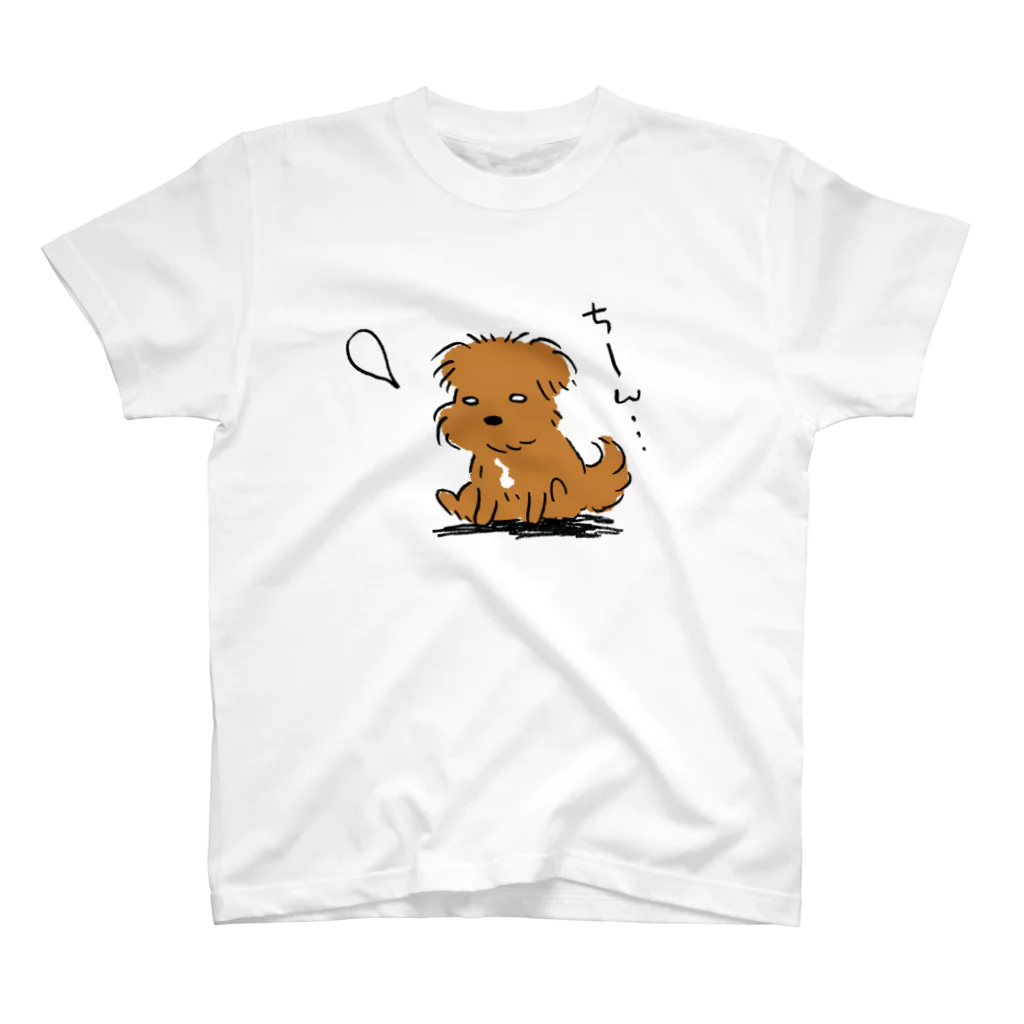 こぐま犬てんすけグッズショップのこぐま犬てんすけ燃え尽きポーズ スタンダードTシャツ