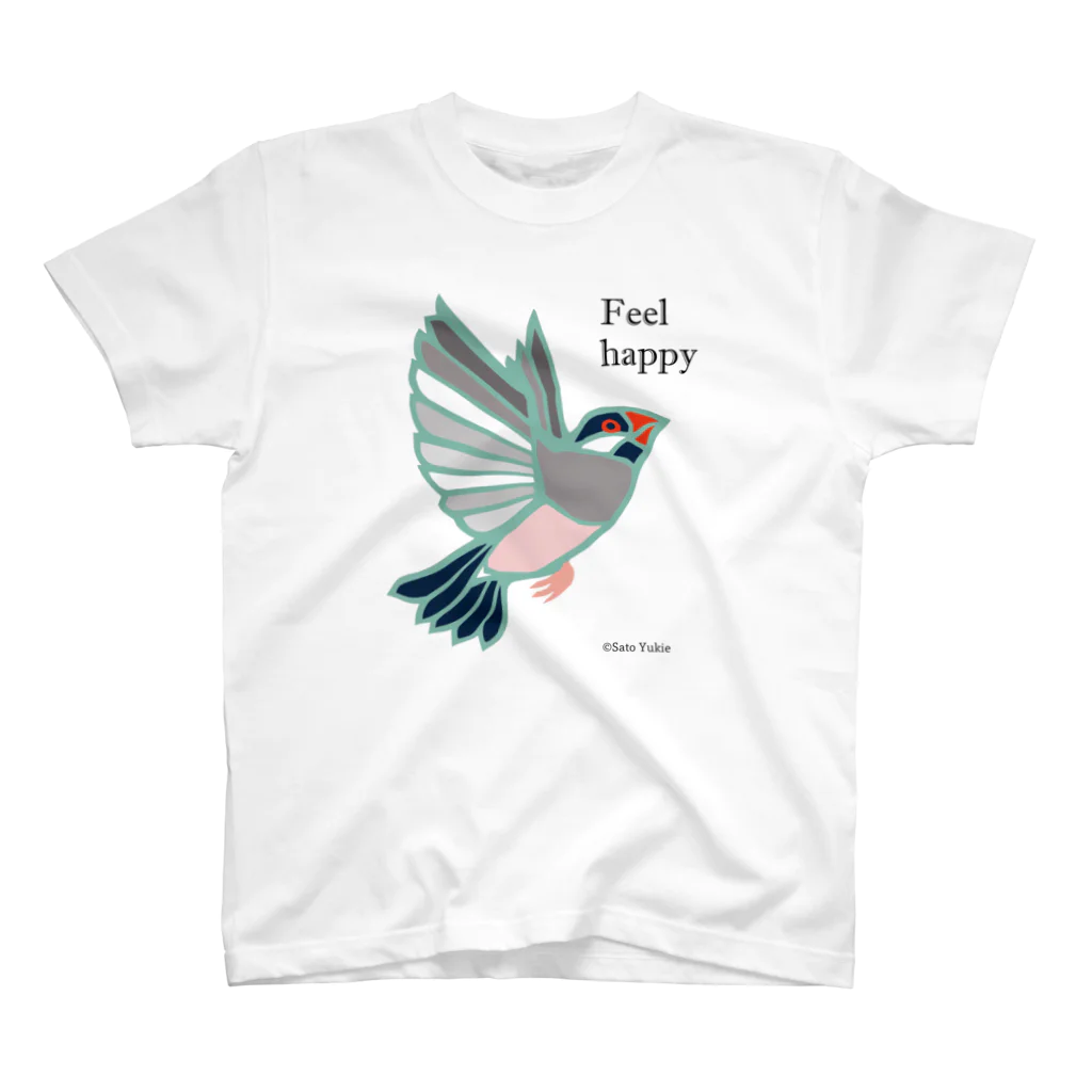 サトウユキエのハッピー文鳥・桜文鳥 スタンダードTシャツ