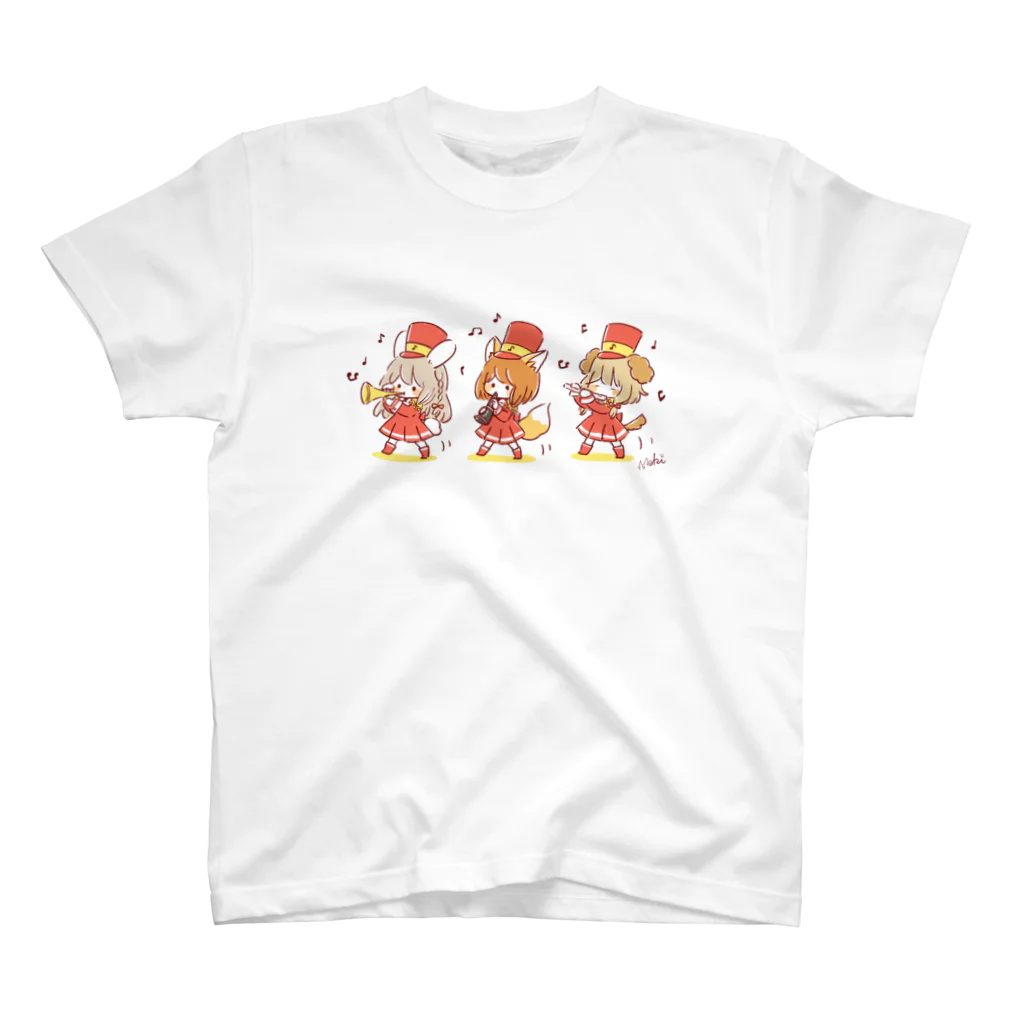 きゃらきゃらマキアートのケモミミ音楽隊 スタンダードTシャツ