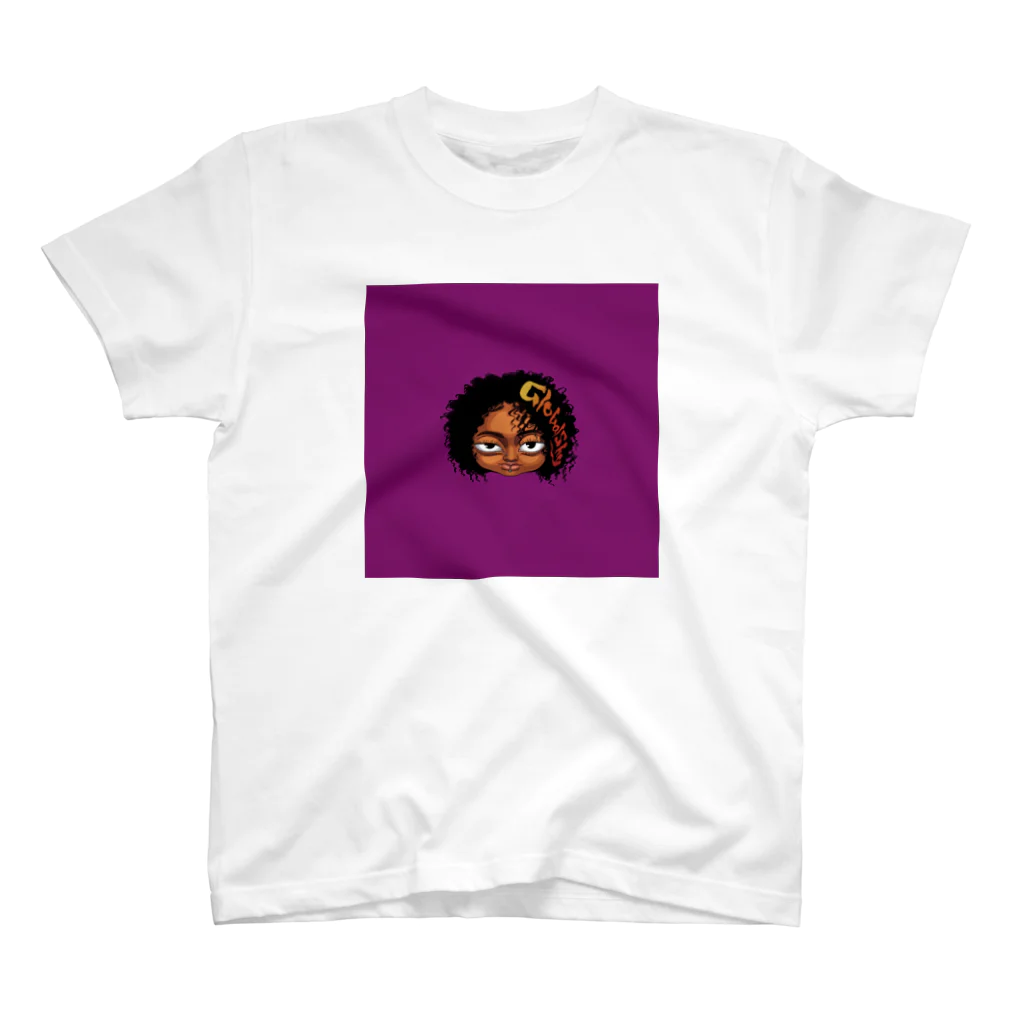 グローバルシャイのグローバル顔~紫~ Regular Fit T-Shirt