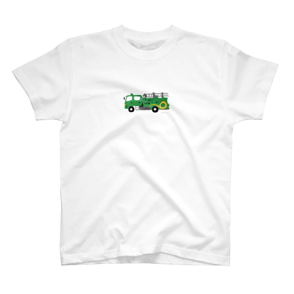 ののの緑の消防車 スタンダードTシャツ