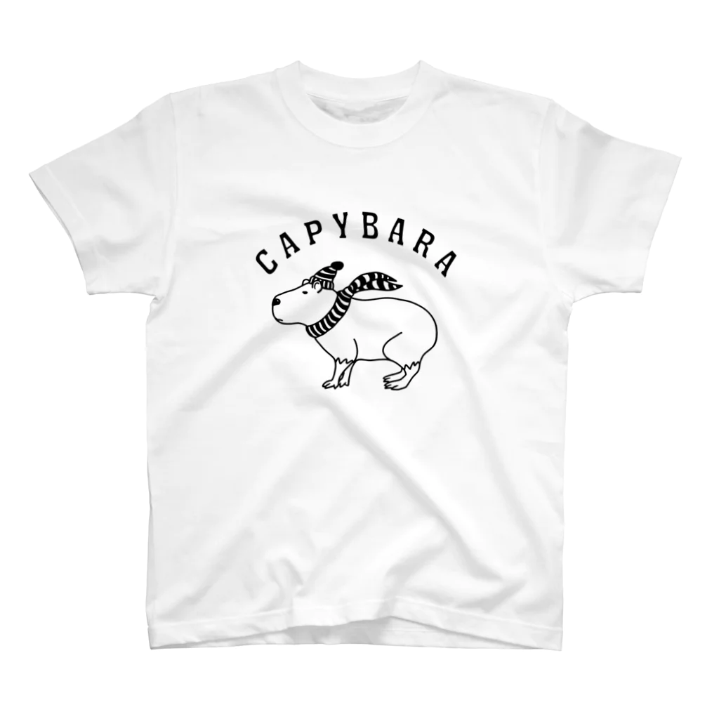 Aliviostaのカピバラ 動物イラスト アーチロゴ Regular Fit T-Shirt