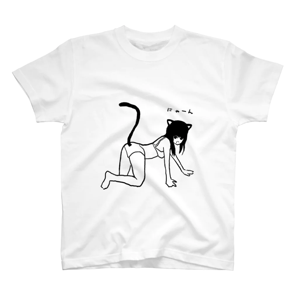 黒猫と風船のにゃーん スタンダードTシャツ