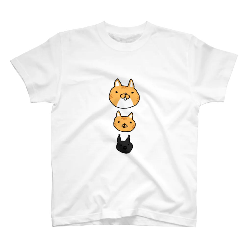 黒猫と風船のうちのねこ スタンダードTシャツ