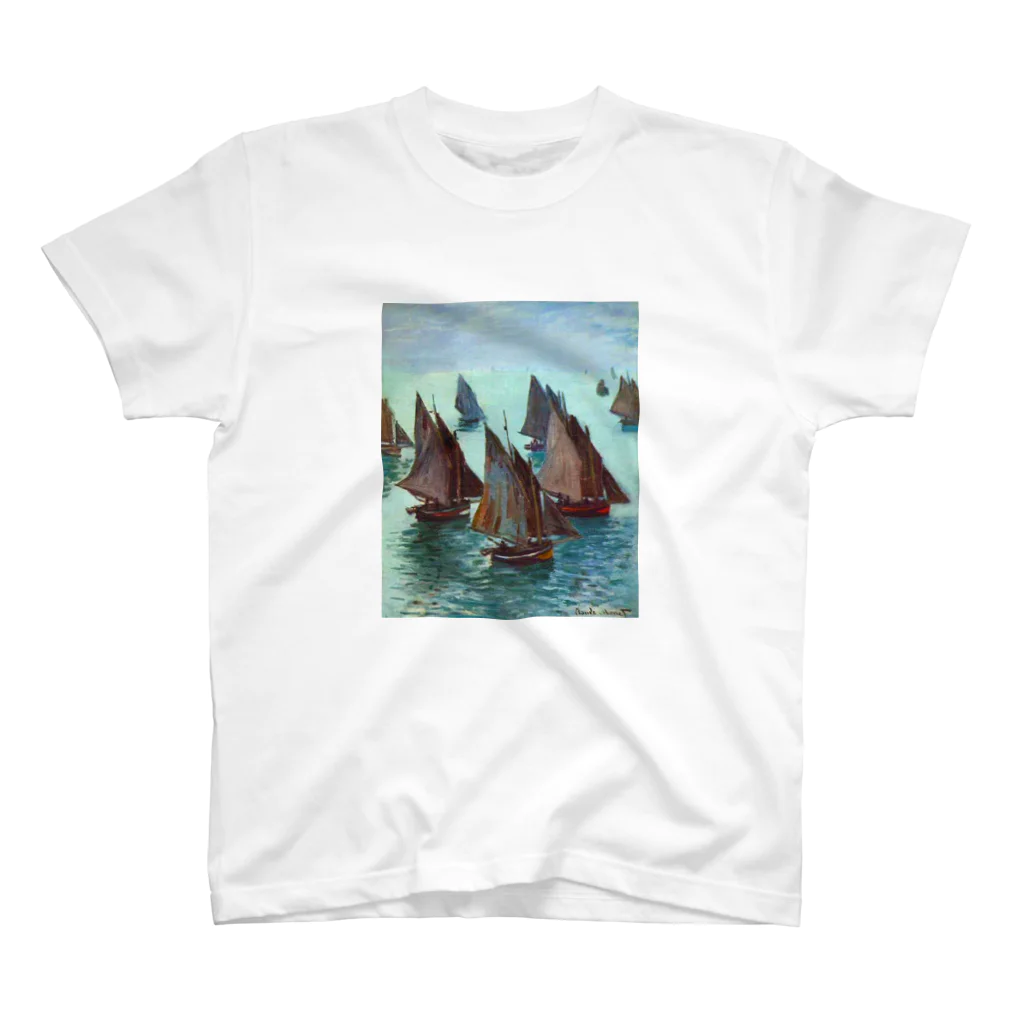 Art Baseのクロード・モネ/ 1868 / Fishing Boats, Calm Sea Regular Fit T-Shirt