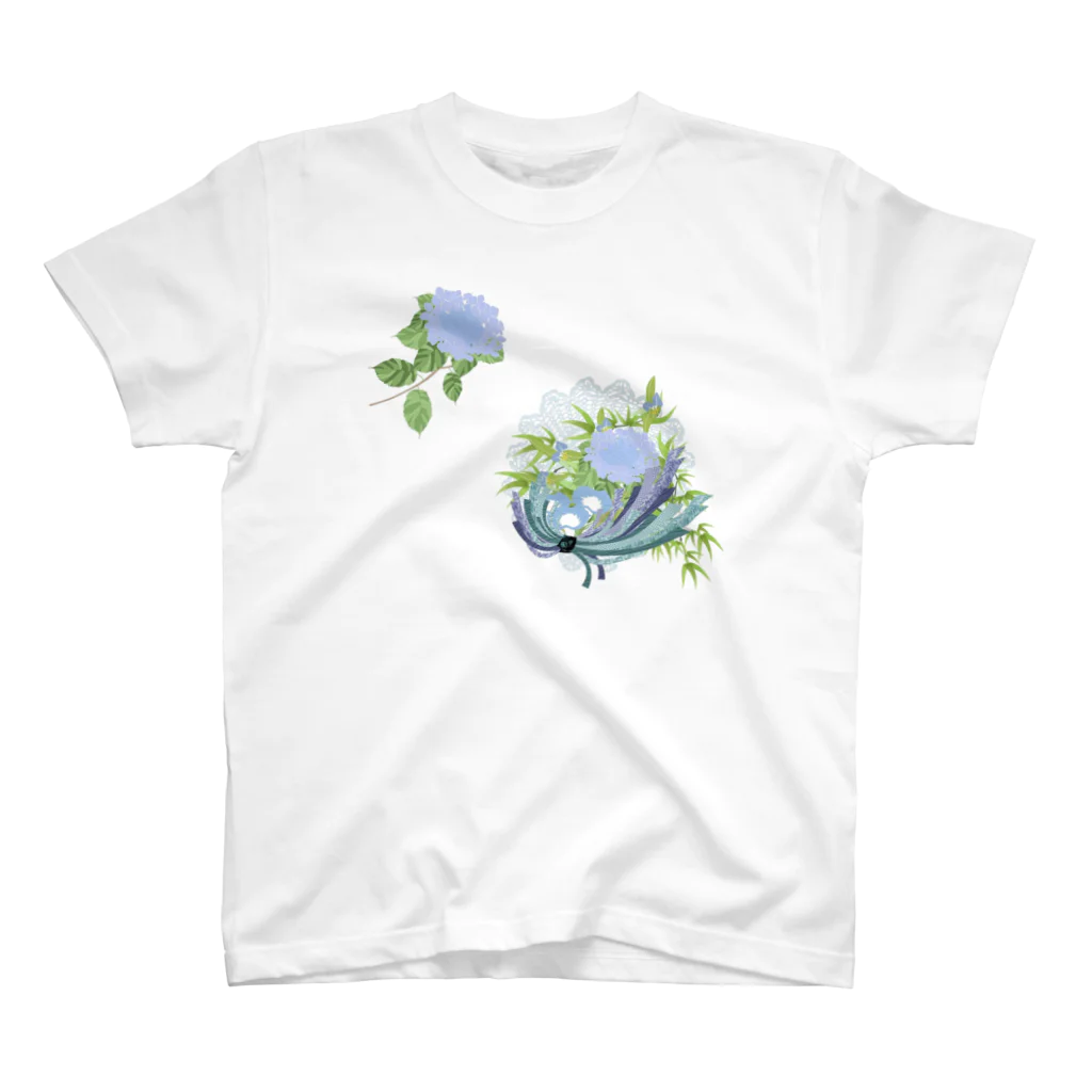 nekochanの紫陽花と朝顔 Regular Fit T-Shirt