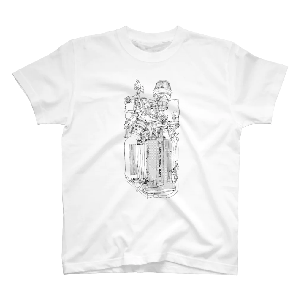 ESPERTOのLANCIA DELTA ENGINE(BK) スタンダードTシャツ