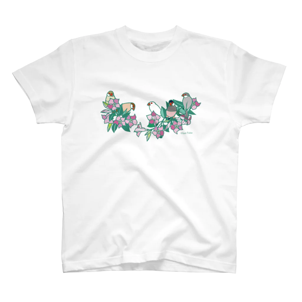 サトウユキエの文鳥とサンパラソル 티셔츠