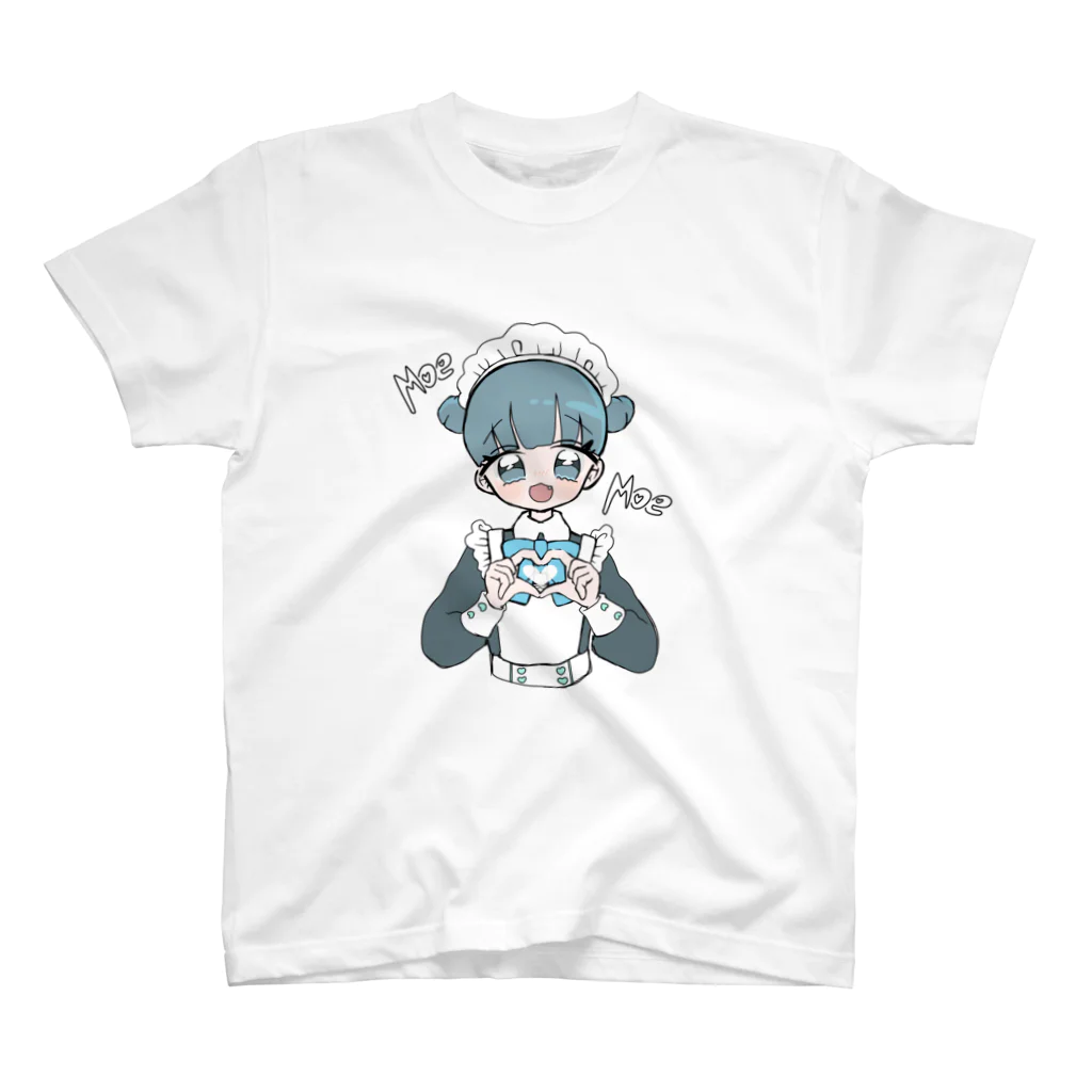 循環性飽食のお団子青メイドちゃん スタンダードTシャツ