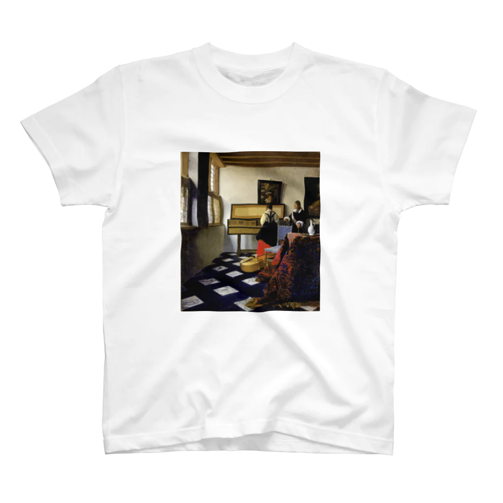 Art Baseの音楽の稽古 / フェルメール (Lady at the Virginal with a Gentleman (The Music Lesson) 1665) スタンダードTシャツ