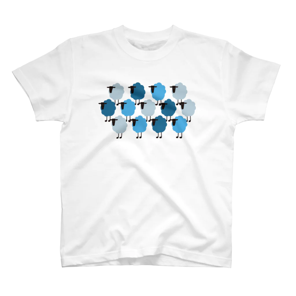 johnmacnの羊の群　青 スタンダードTシャツ