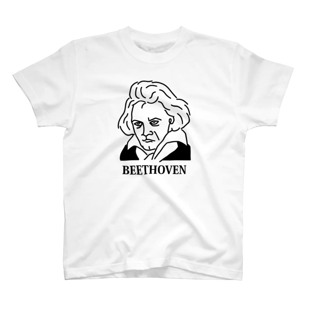 Aliviostaのベートーベン BEETHOVEN イラスト 音楽家 偉人アート ストリートファッション スタンダードTシャツ