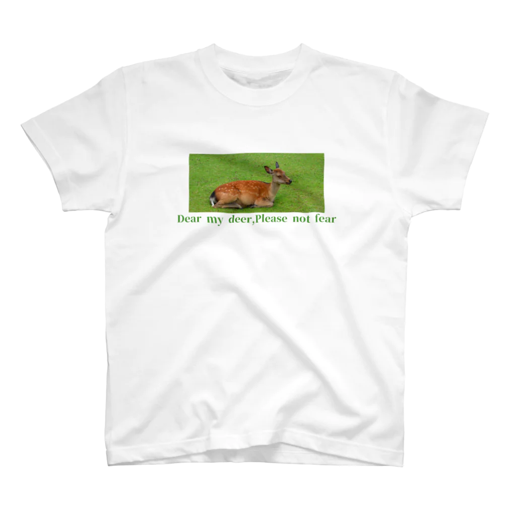 鹿野屋のDear my deer,Please not fear　芝篇 Regular Fit T-Shirt