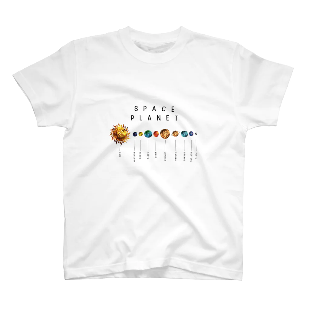 cranes designのSPACE PLANET 宇宙惑星 スタンダードTシャツ