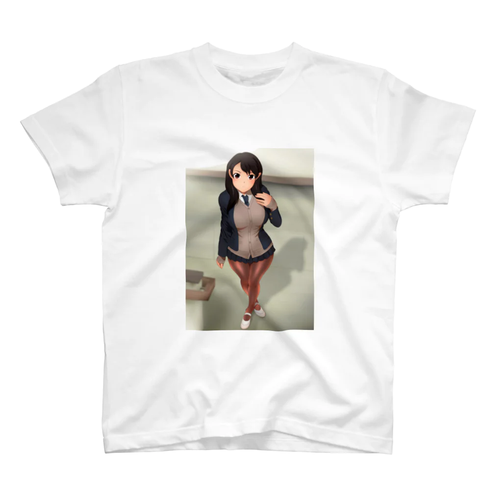 yadogenの冬制服の女の子 スタンダードTシャツ