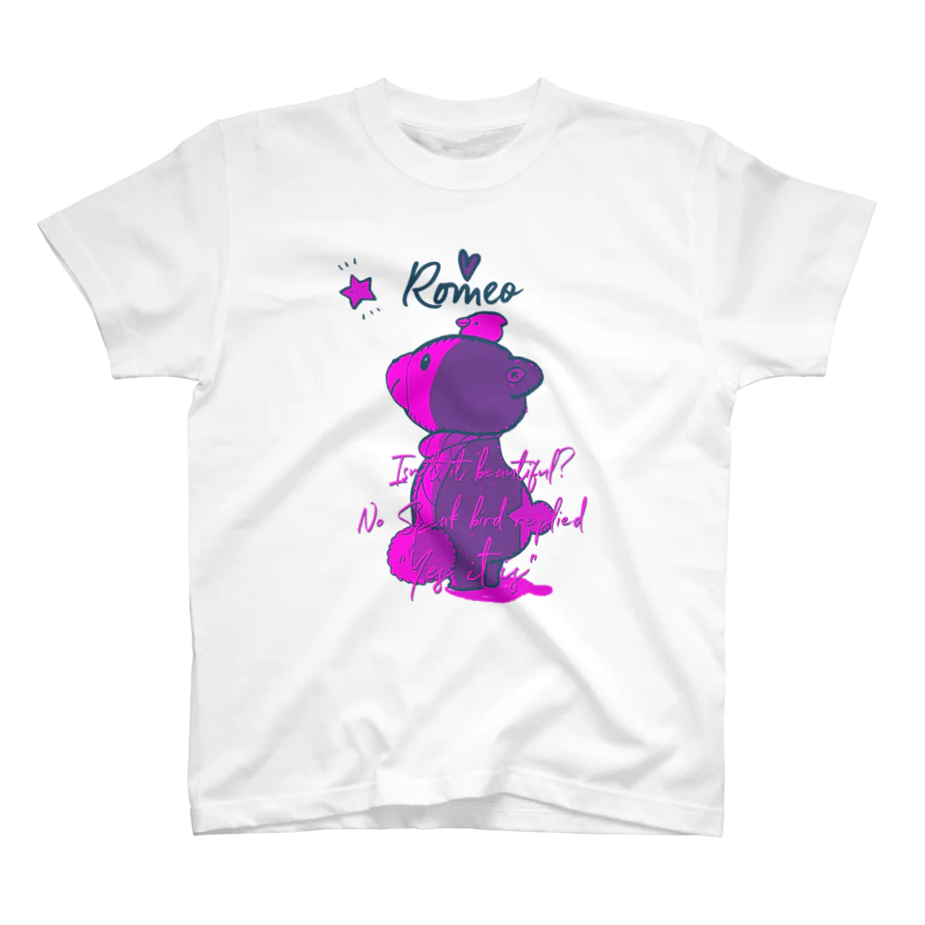 SHOP ROMEO　のRomeo kuma-chan pink Regular Fit T-Shirt