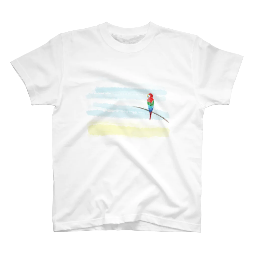 cranes designのTropical parrot　南国のオウム スタンダードTシャツ