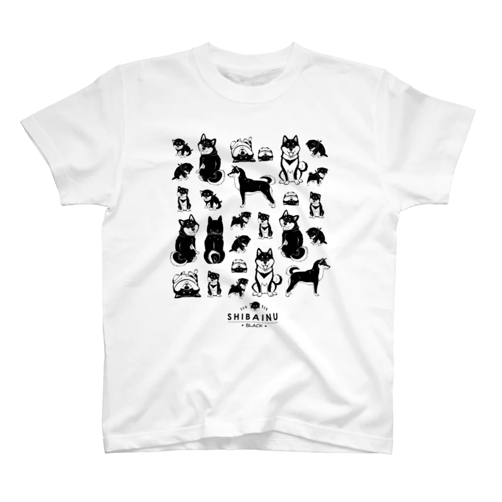 タバタ画房の黒柴たくさん Ver.1 スタンダードTシャツ