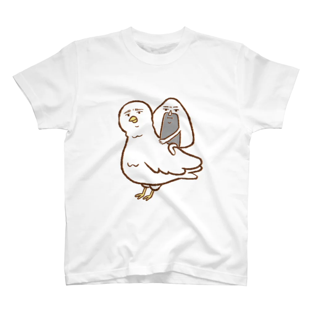 おはぎ＆旦那のおっにぎりくんと鳥 Tシャツ 티셔츠